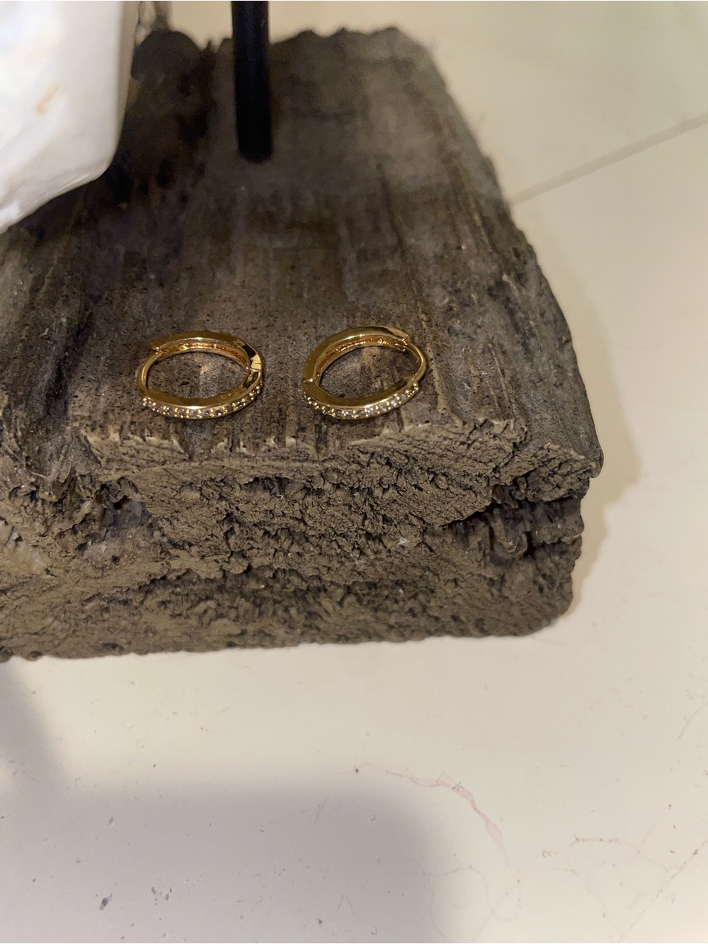 Gold Pavé Huggie Hoop Earrings - Women Jewelry